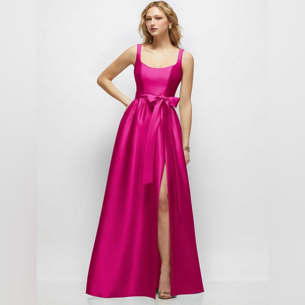 Dessy Group Think Pink Bridesmaid Dress